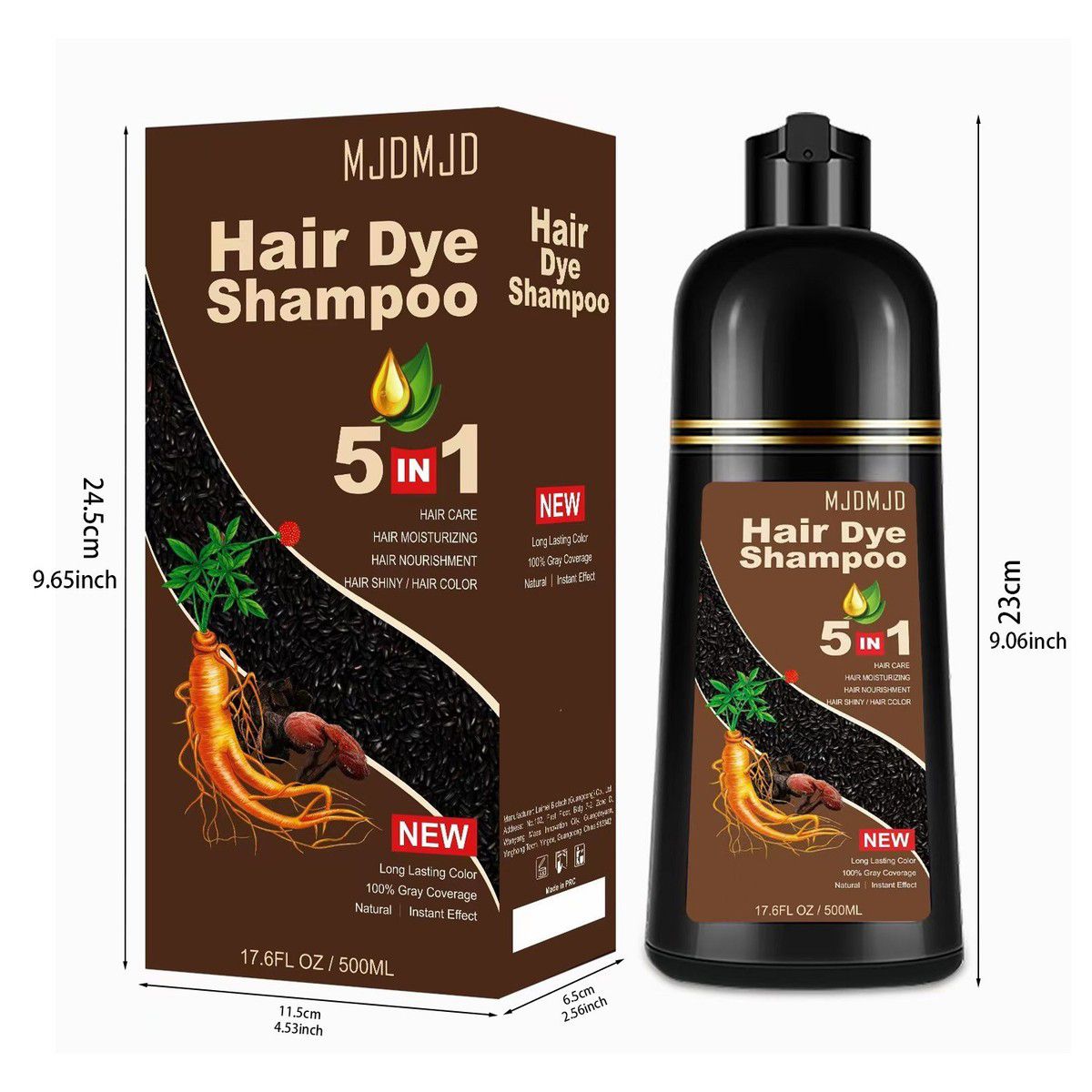 SHAMPOO BLACK HAIR DYE - TINTE - 500 ML