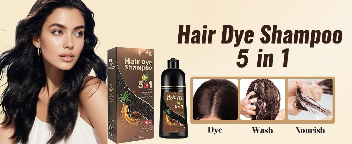 SHAMPOO BLACK HAIR DYE - TINTE - 500 ML